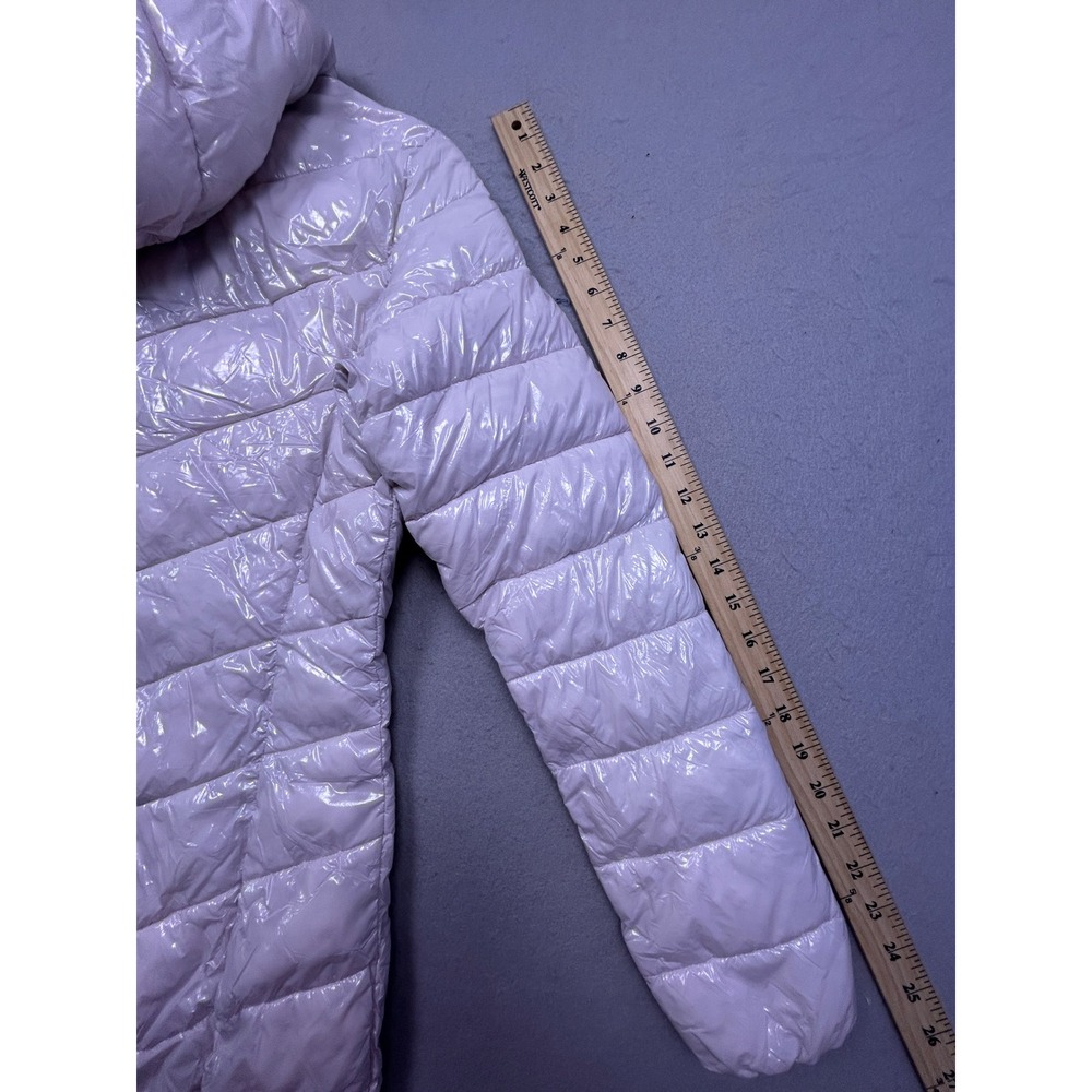 Calvin Klein Puffer Coat High Shine Nylon White Size XS Womens - Picture 3 of 15
